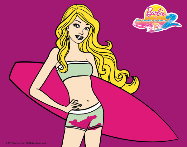 Barbie con tabla de surf