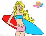 Barbie con tabla de surf