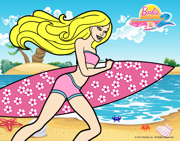 Barbie corre al agua