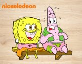 Bob Esponja y Patricio en bañador