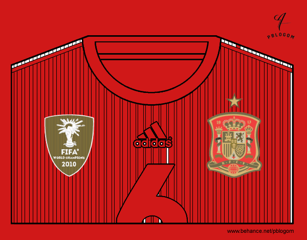 Camiseta del mundial de fútbol 2014 de España