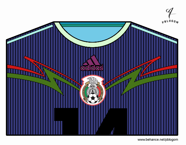 Camiseta del mundial de fútbol 2014 de México