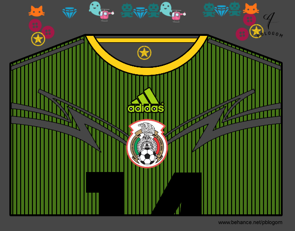 Camiseta del mundial de fútbol 2014 de México