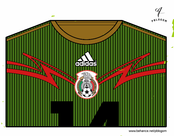 Camiseta del mundial de fútbol 2014 de México