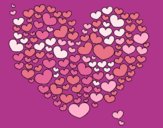 Dibujo Corazón de corazones pintado por mangli