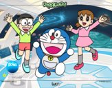 Dibujo Doraemon y amigos pintado por luciasanz
