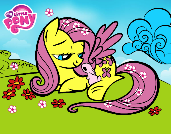 Fluttershy con un conejito