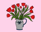 Dibujo Jarrón de tulipanes pintado por CLOTY