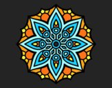 Dibujo Mandala simetría sencilla pintado por queyla