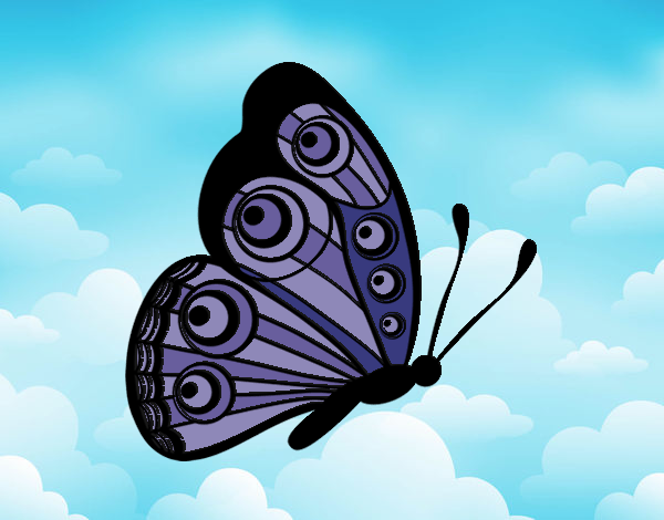 Dibujo Mariposa dirección derecha pintado por queyla
