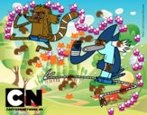 Mordecai y Rigby karatekas