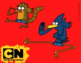 Mordecai y Rigby karatekas