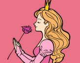Dibujo Princesa y rosa pintado por mangli