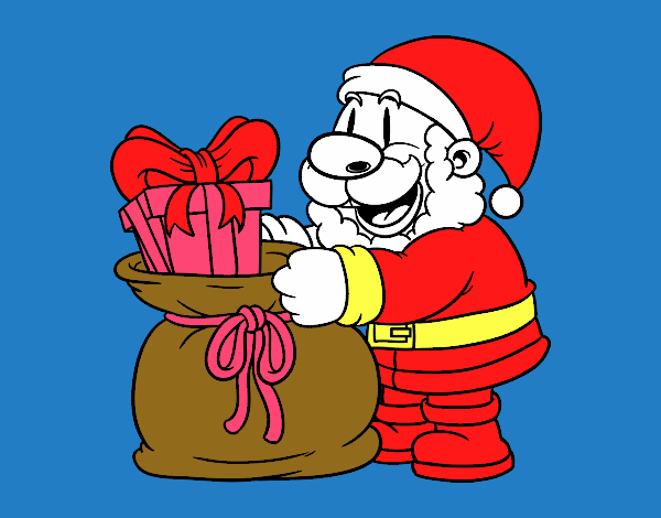 Santa Claus ofreciendo regalos