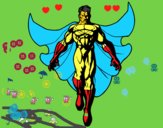Dibujo Un Super héroe volando pintado por Ugita