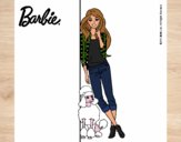 Barbie con cazadora de cuadros