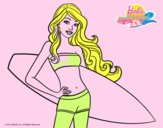 Barbie con tabla de surf