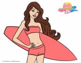 Barbie con tabla de surf