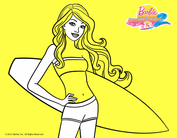 Barbie con tabla de surf