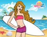 Barbie con tabla de surf