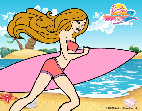 Barbie corre al agua