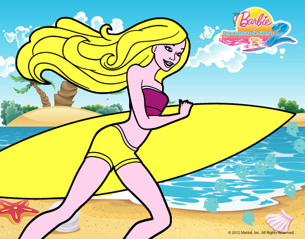 Barbie corre al agua