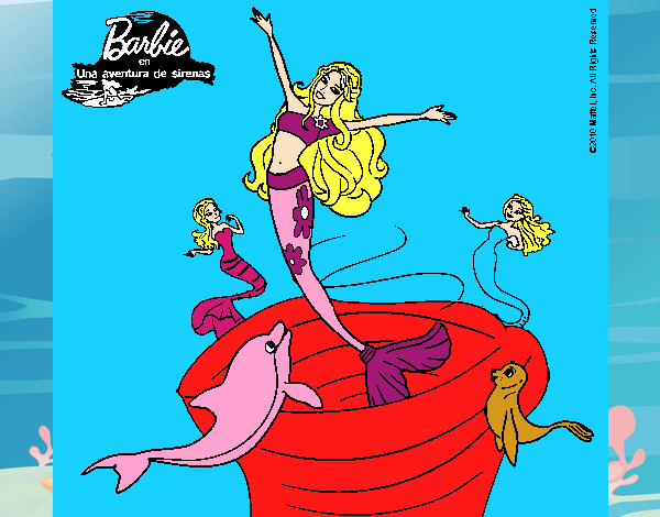 Barbie sirena contenta