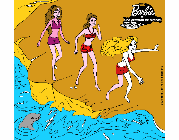 Barbie y sus amigas en la playa