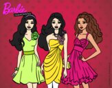 Dibujo Barbie y sus amigas vestidas de fiesta pintado por ashily018