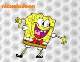 Dibujo Bob Esponja saludando pintado por RobertArt