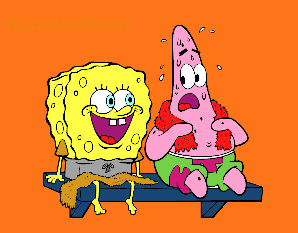 Bob Esponja y Patricio en bañador