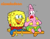 Bob Esponja y Patricio en bañador