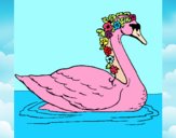 Cisne con flores