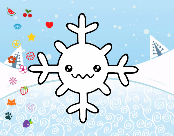 Copo de nieve kawaii