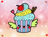 Dibujo Cupcake kawaii con cereza pintado por 2530