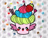 Cupcake kawaii con fresa