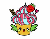 Dibujo Cupcake kawaii con fresa pintado por SARITAYDAY