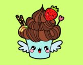 Dibujo Cupcake kawaii con fresa pintado por SophieBoo