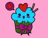 Cupcake kawaii con lazo