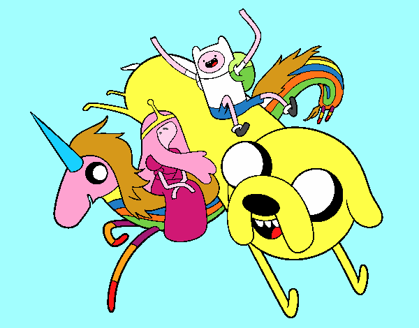 Finn y Jake con la Princesa Chicle