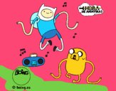 Finn y Jake escuchando música