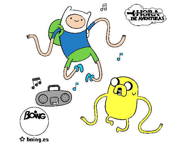 Finn y Jake escuchando música