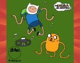 Finn y Jake escuchando música