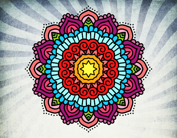 Dibujo Mandala estrella decorada pintado por romerito