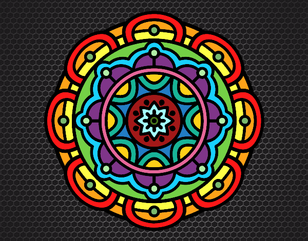 Dibujo Mandala para la relajación mental pintado por DiamondB