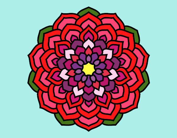 Dibujo Mandala pétalos de flor pintado por romerito