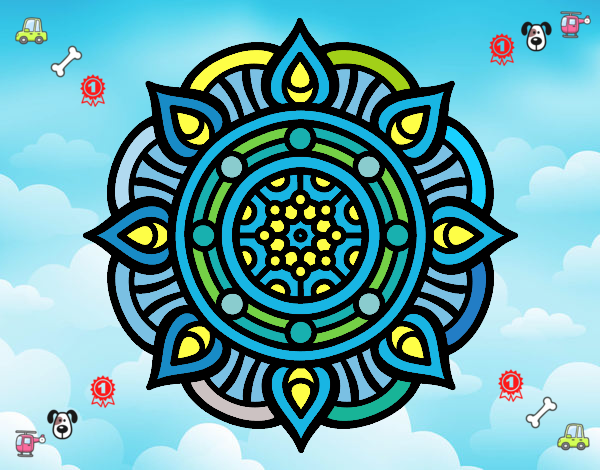 Dibujo Mandala puntos de fuego pintado por SinaiV