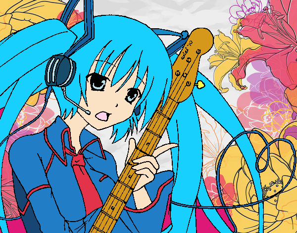 Miku con guitarra