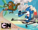 Mordecai y Rigby karatekas