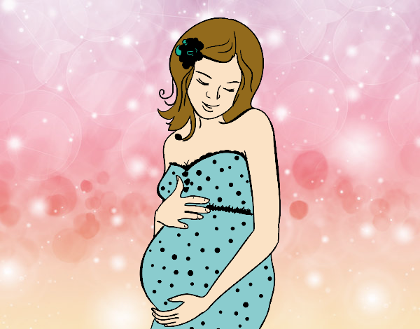 Dibujo Mujer embarazada feliz pintado por DiamondB